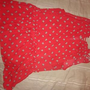Loft xs petite red print peplum top